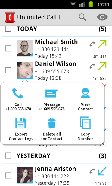 Unlimited Call Log