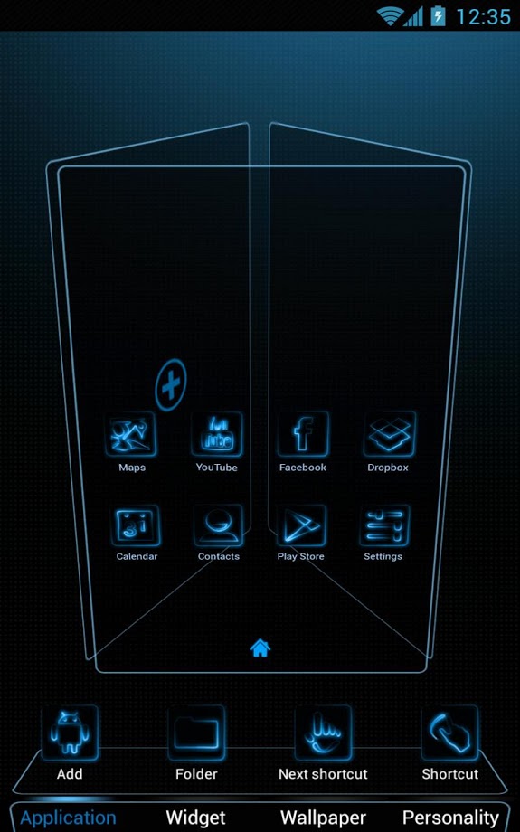 Next Launcher Neon Blue Theme