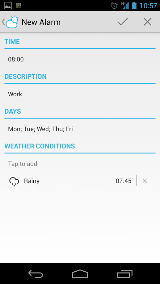 AlarMe - weather aware alarm