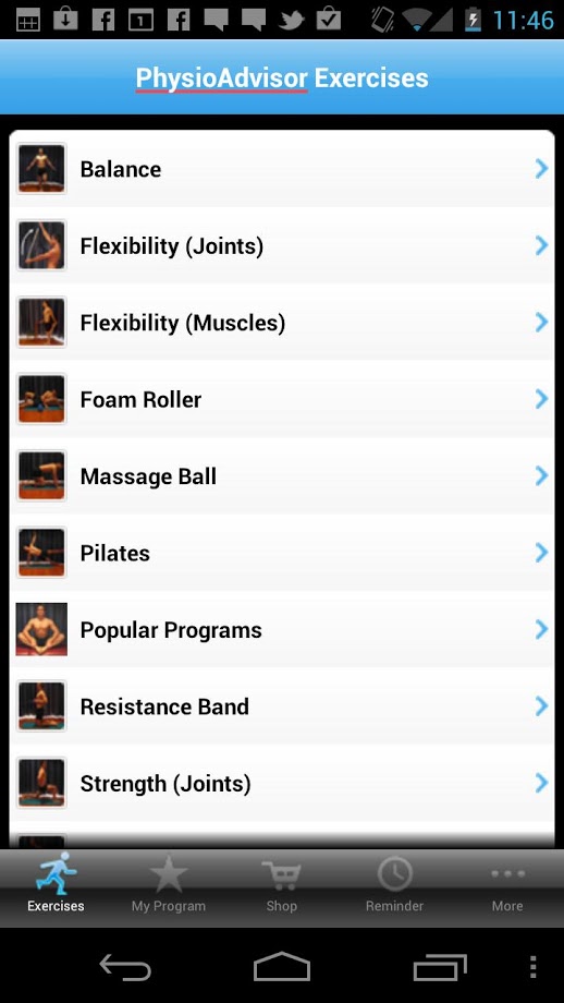 PhysioAdvisor Exercises