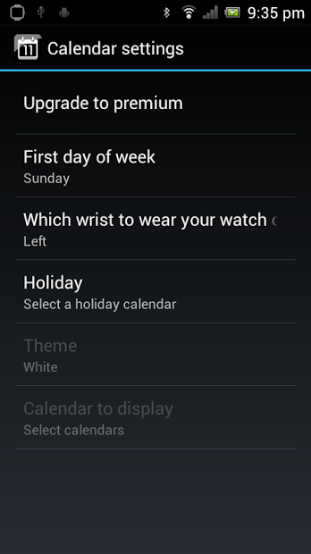 Calendar for SmartWatch 2