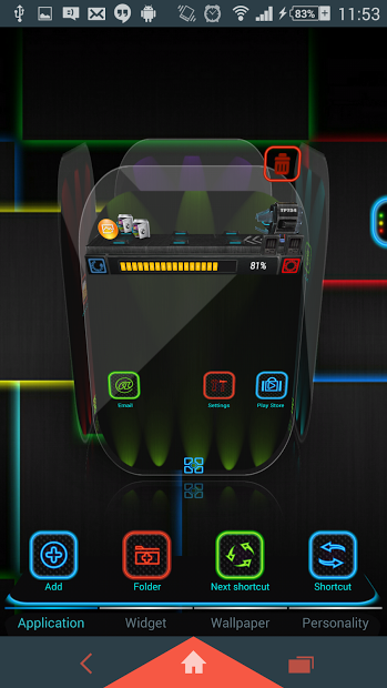 Glowing Next Launcher 3D Theme