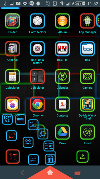 Glowing Next Launcher 3D Theme