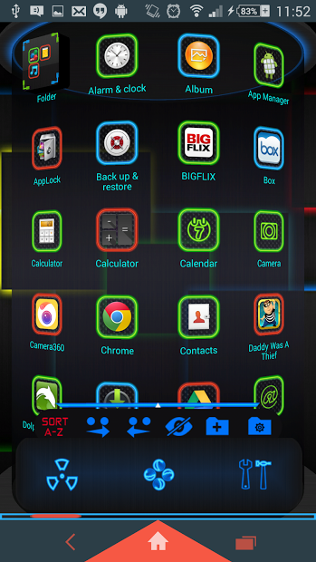 Glowing Next Launcher 3D Theme