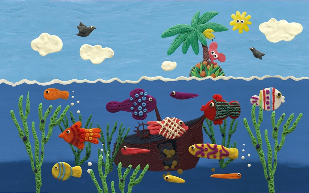 Plasticine ocean