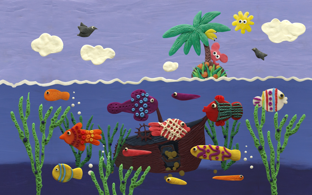 Plasticine ocean