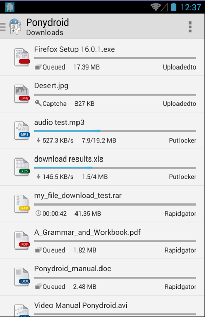 Ponydroid Download Manager