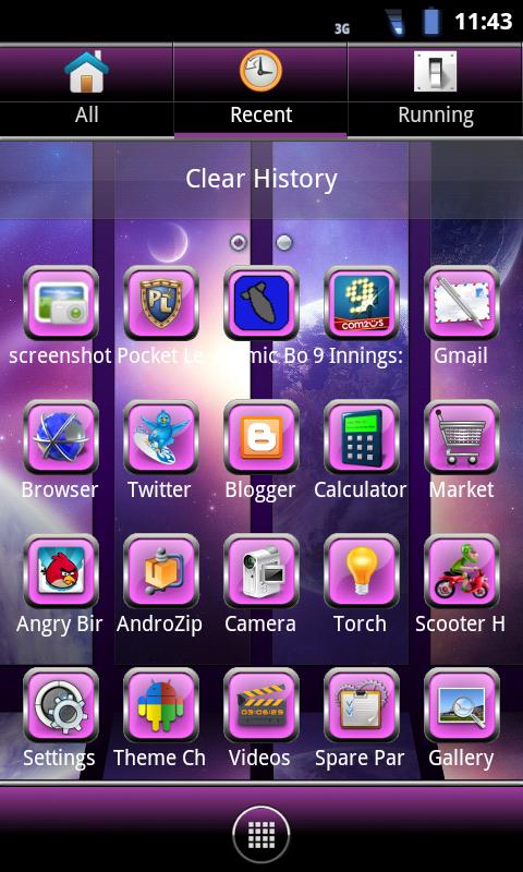 Purple Glass Go Launcher Theme