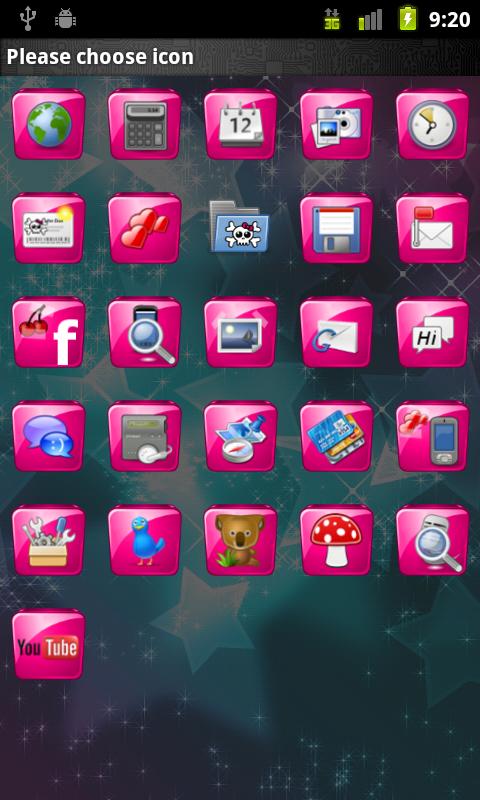 Pink Gloss Go Launcher Theme