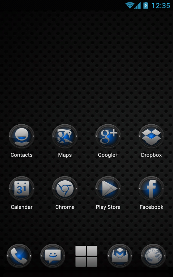 Next Launcher Black Blue Theme