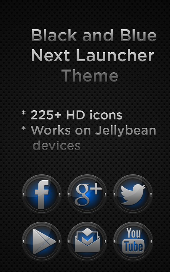 Next Launcher Black Blue Theme