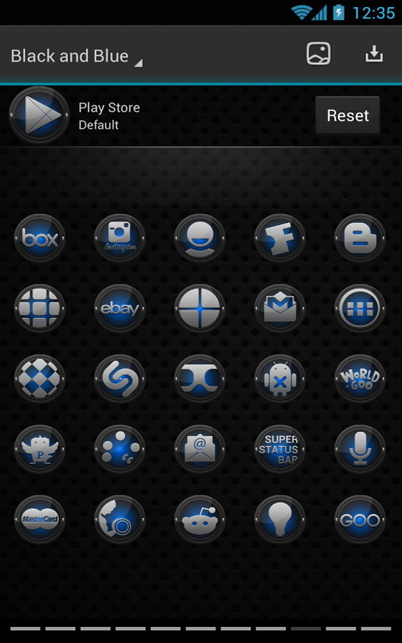 Next Launcher Black Blue Theme