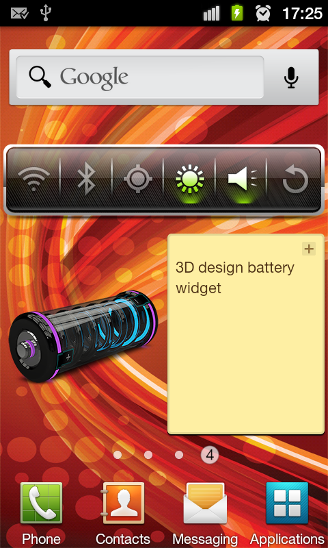 3D Design Battery Widget R3