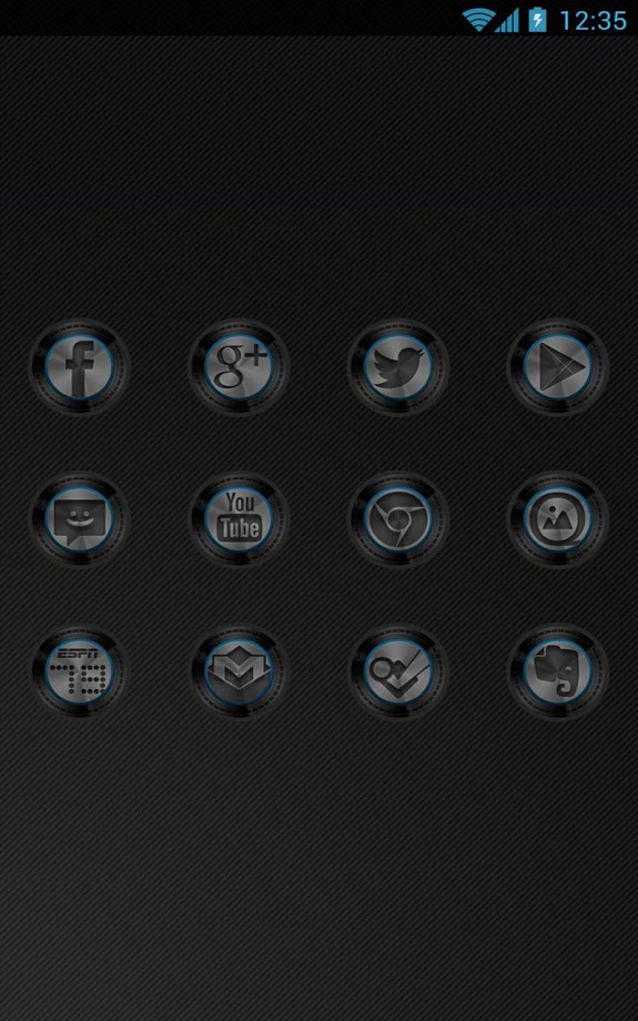 Icon Pack - Dark Metal Blue