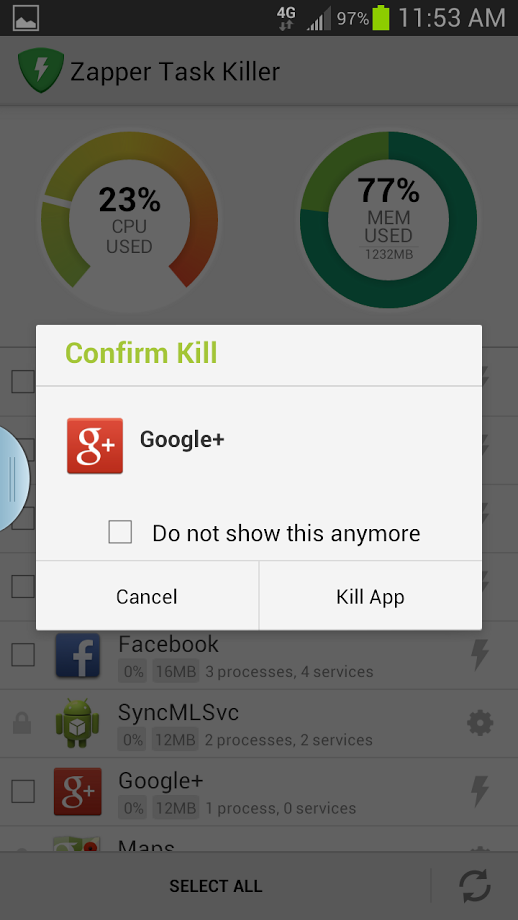 Zapper Task Killer by Lookout