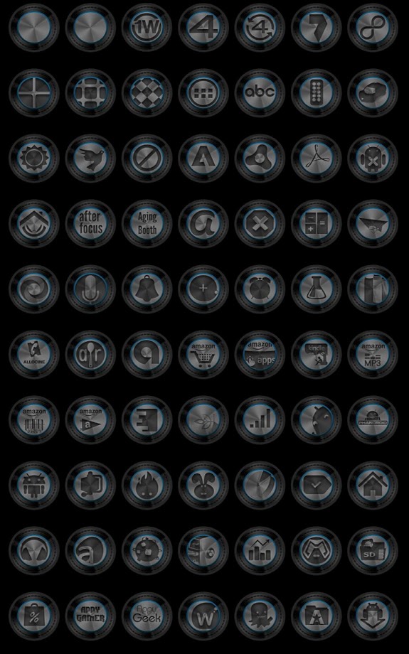 Icon Pack - Dark Metal Blue