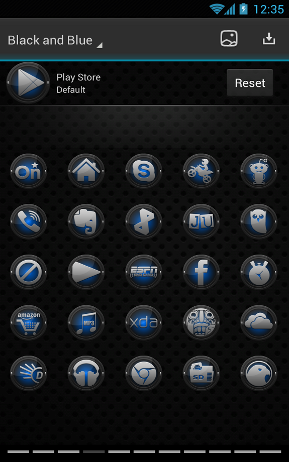 Next Launcher Black Blue Theme