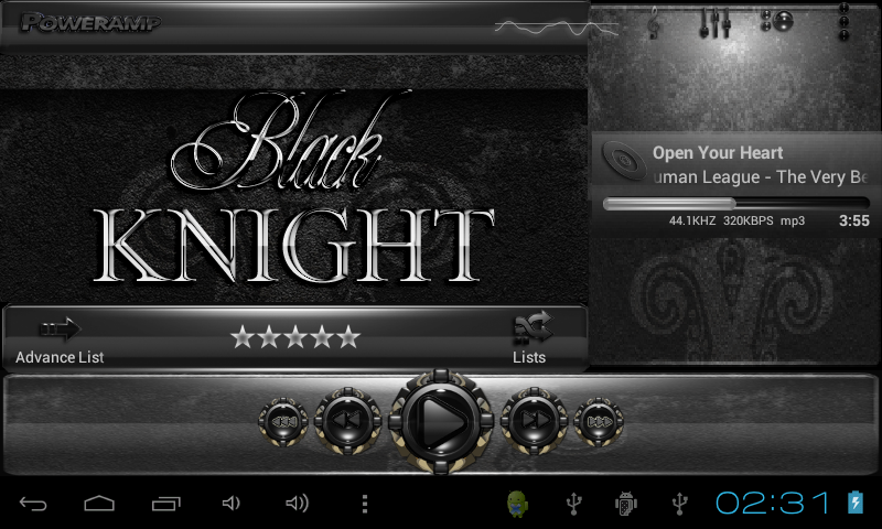 Black Knight Poweramp skins