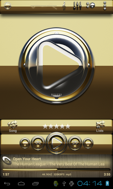 Gold Deluxe HD Poweramp skin