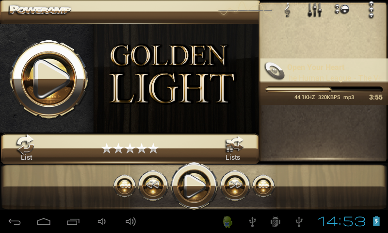 Golden Light Poweramp skin