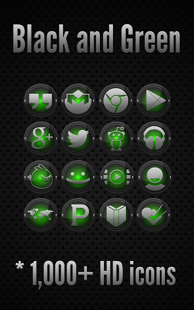 Icon Pack - Black and Green