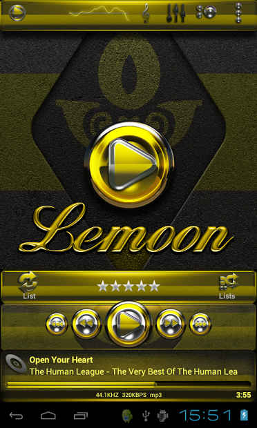 Lemoon HD Poweramp skin theme