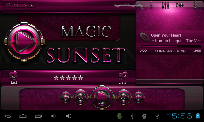 Magic Sunset HD Poweramp skin