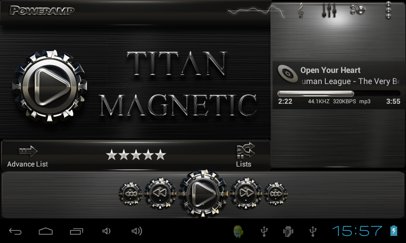 Magnetic Poweramp skin theme