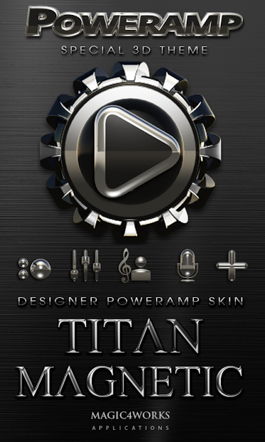 Magnetic Poweramp skin theme