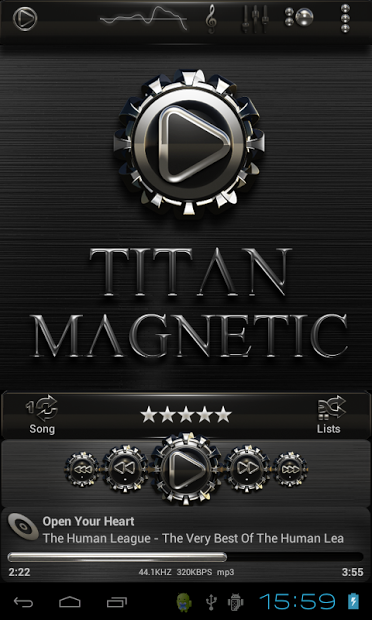 Magnetic Poweramp skin theme