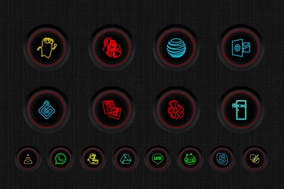 Neon Multi-Launcher Icon Pack