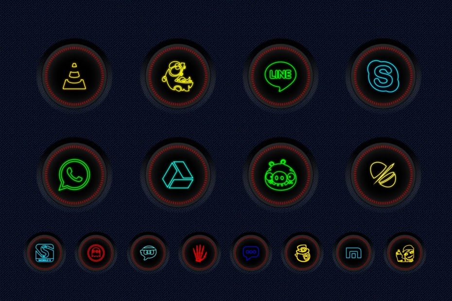 Neon Multi-Launcher Icon Pack