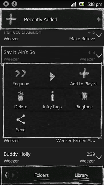 Poweramp Blackboard Skin