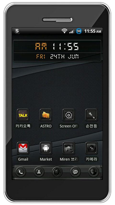 Theme RealBlack GO Launcher EX