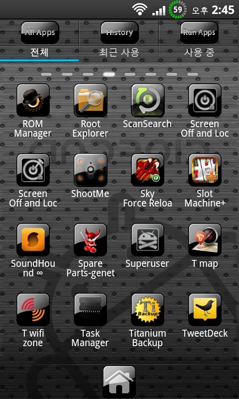 Theme BlackGlass Go Launcher