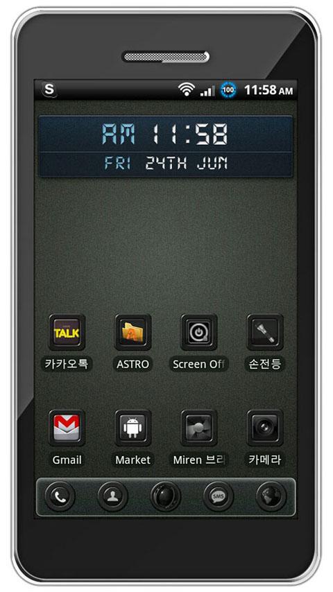 Theme RealBlack GO Launcher EX