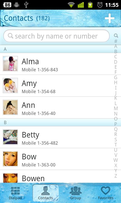 GO Contacts Iceblue Theme