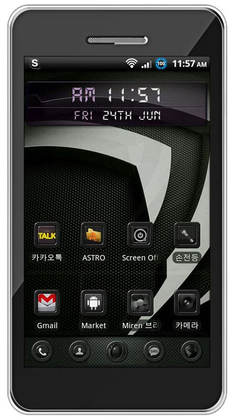 Theme RealBlack GO Launcher EX