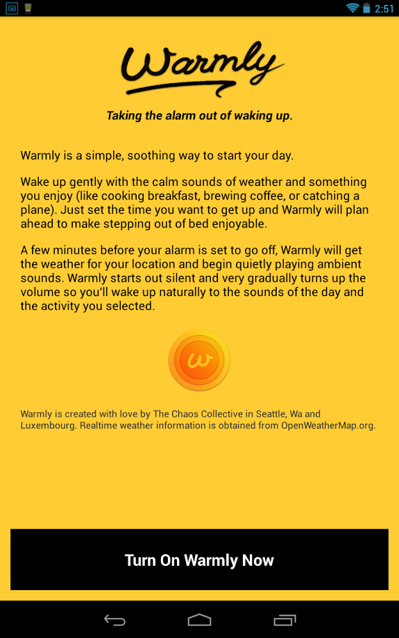 Warmly — An alarm clock