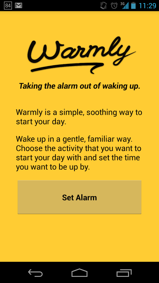 Warmly — An alarm clock