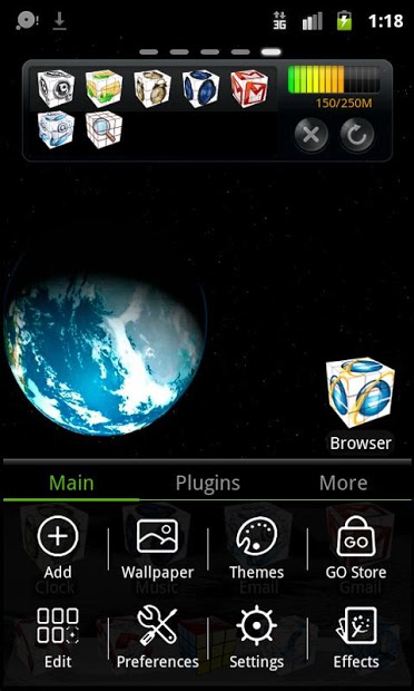 go launcher theme rubik 3d