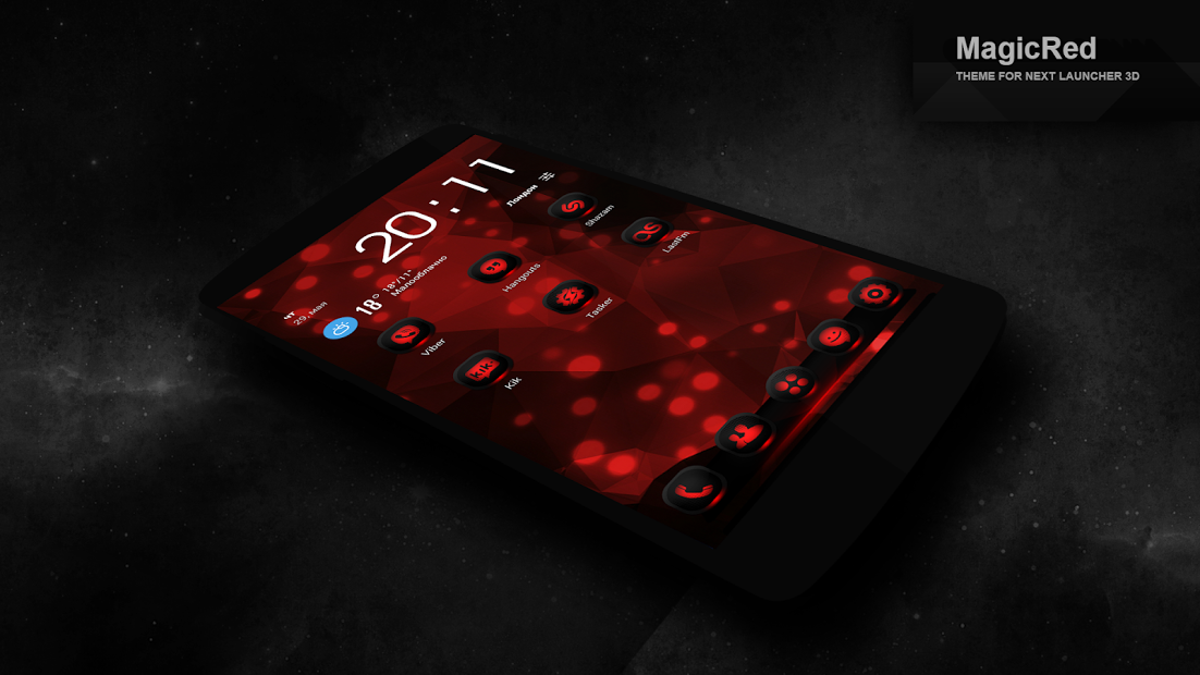 Next Launcher Theme MagicRed