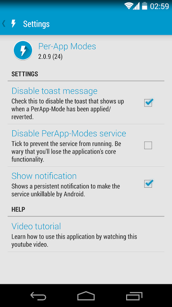 Per-App Modes