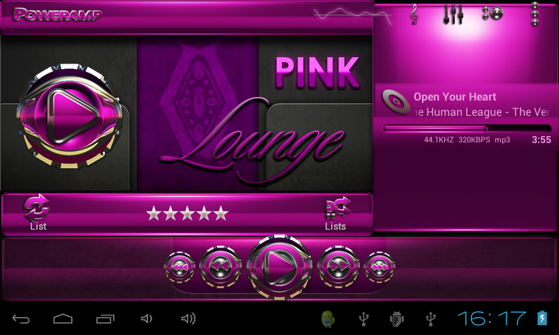 Pink Lounge HD Poweramp skin