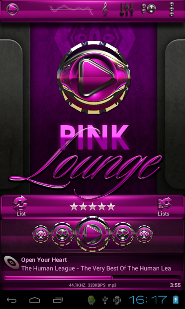 Pink Lounge HD Poweramp skin