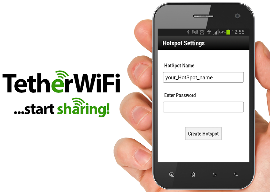 Tether WiFi Hotspot one click