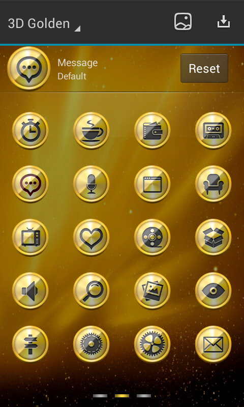 3D Golden Next Launcher Theme