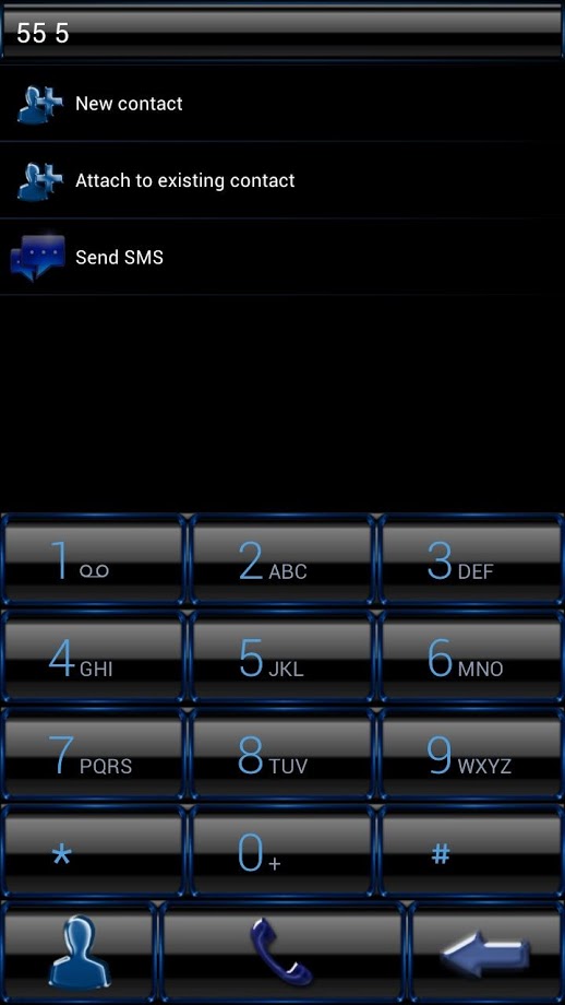 exDialer GlassMetalFrameBBlue