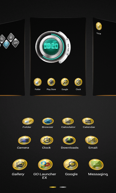 3D Golden Next Launcher Theme