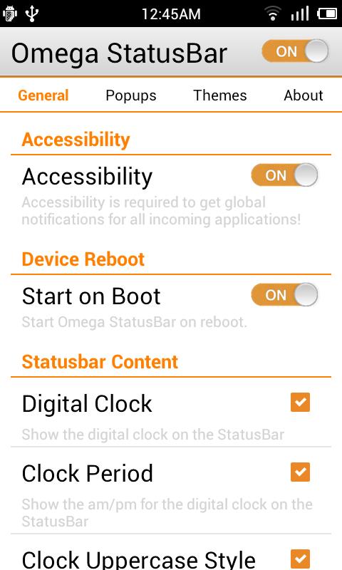 Omega StatusBar